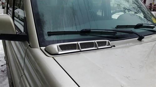 Воздухозаборник окрашенный с сеточкой УАЗ Патриот. Все цвета в ассортименте. - фото 18676