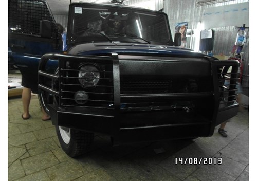 Бампер передний "Шершень" с площадкой под лебедку и защитой фар УАЗ 469 / Хантер - фото 24575
